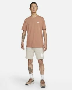 Nike Sportswear Club Marron Tee-shirt Pour Homme -Magasin De Mode ar4997 215 t shirt nike sportswear club marron homme ar4997 215 04