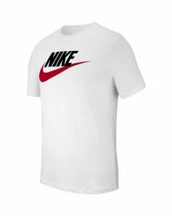 Nike Sportswear Blanc Et Rouge Tee-shirt Pour Homme
