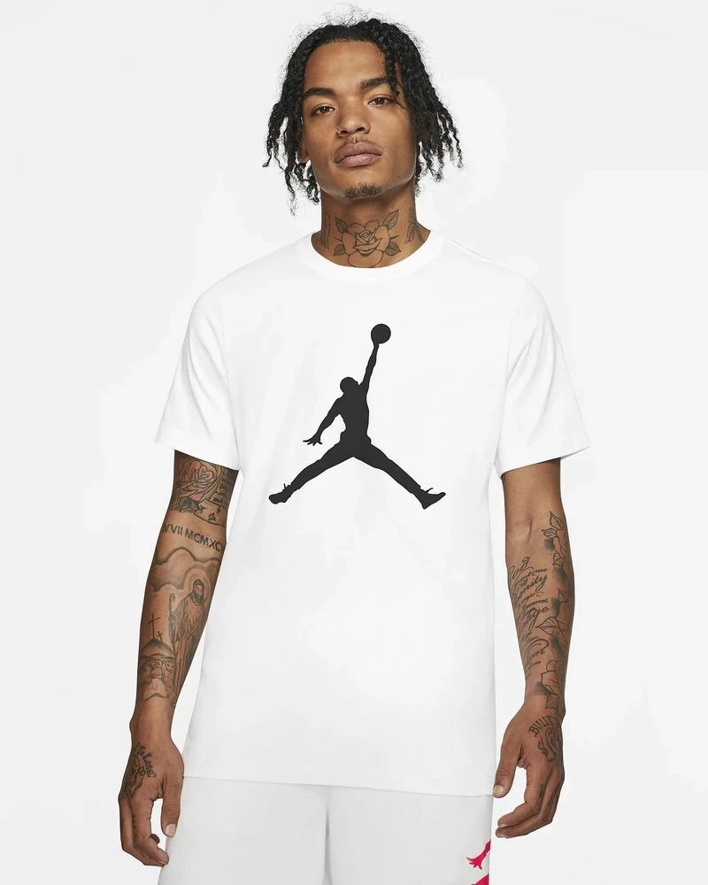Nike Jordan Jumpman Blanc & Noir Tee-shirt Pour Homme 1 Nike Jordan Jumpman Blanc & Noir Tee-shirt Pour Homme
