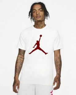 Nike Jordan Jumpman Blanc & Rouge Tee-shirt Pour Homme