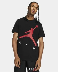 Nike Jordan Jumpman Air Noir Et Rouge Tee-shirt Pour Homme