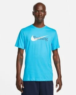 Nike Dri-FIT Bleu Tee-shirt De Training Pour Homme