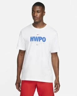 Nike Dri-FIT « HWPO » Blanc & Bleu Tee-shirt De Training Pour Homme