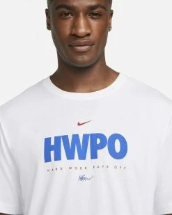 Nike Dri-FIT « HWPO » Blanc & Bleu Tee-shirt De Training Pour Homme -Magasin De Mode da1594 101 tee shirt de training nike dri fit hwpo pour homme da1594 101 03