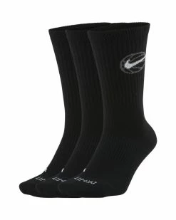 Nike Everyday Crew Noir Lot De 3 Paires De Chaussettes