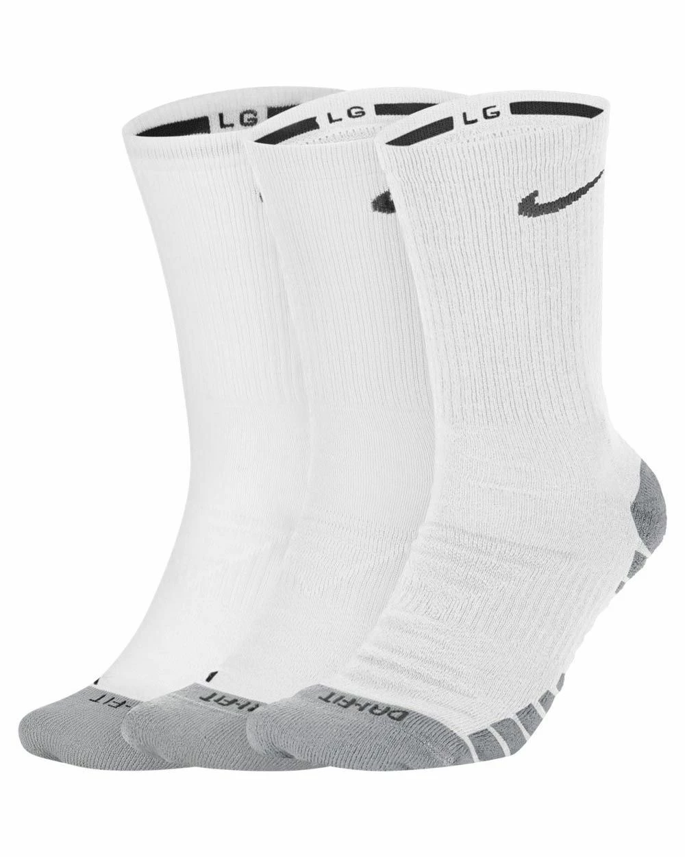 Nike Dry Cushion Crew Training Blanc Lot De 3 Paires De Chaussettes 3 Nike Dry Cushion Crew Training Blanc Lot De 3 Paires De Chaussettes – Image 3